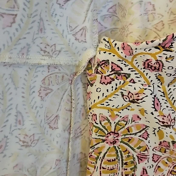 Spartina 449 Cotton Wrap Dress Boho Pattern Rose Pink Cream Size M - Picture 7 of 9